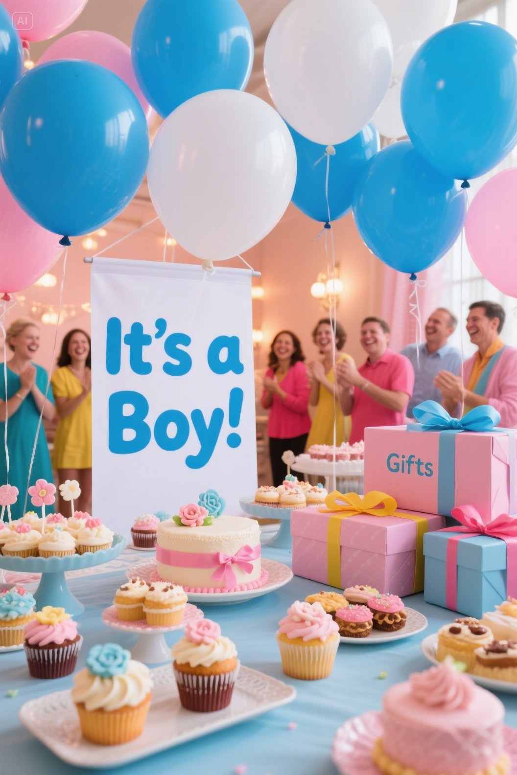 dreamina 2025 08 21 4798 A bright, festive baby shower setup with...