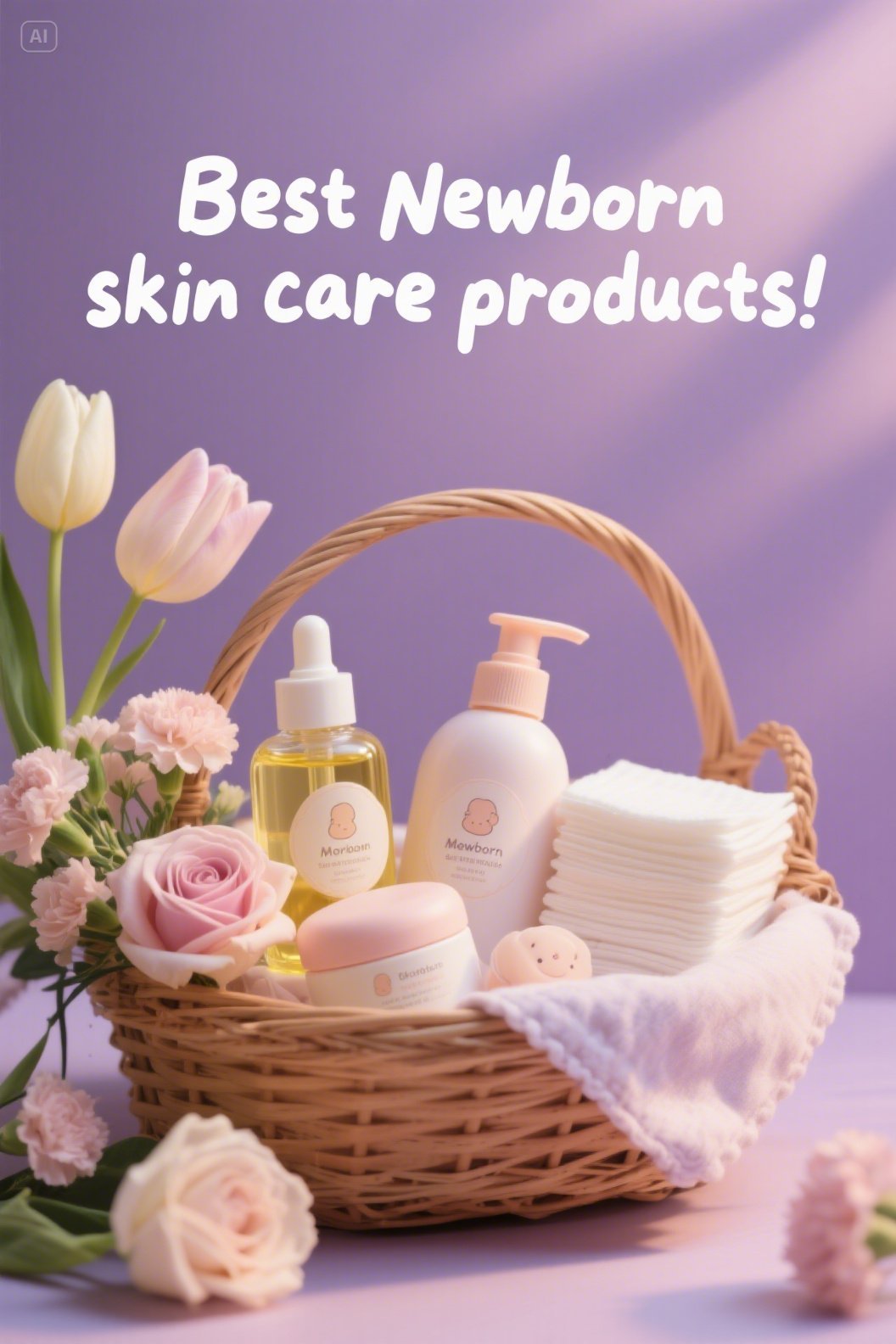 dreamina 2025 08 22 5736 Basket filled with baby skincare product...